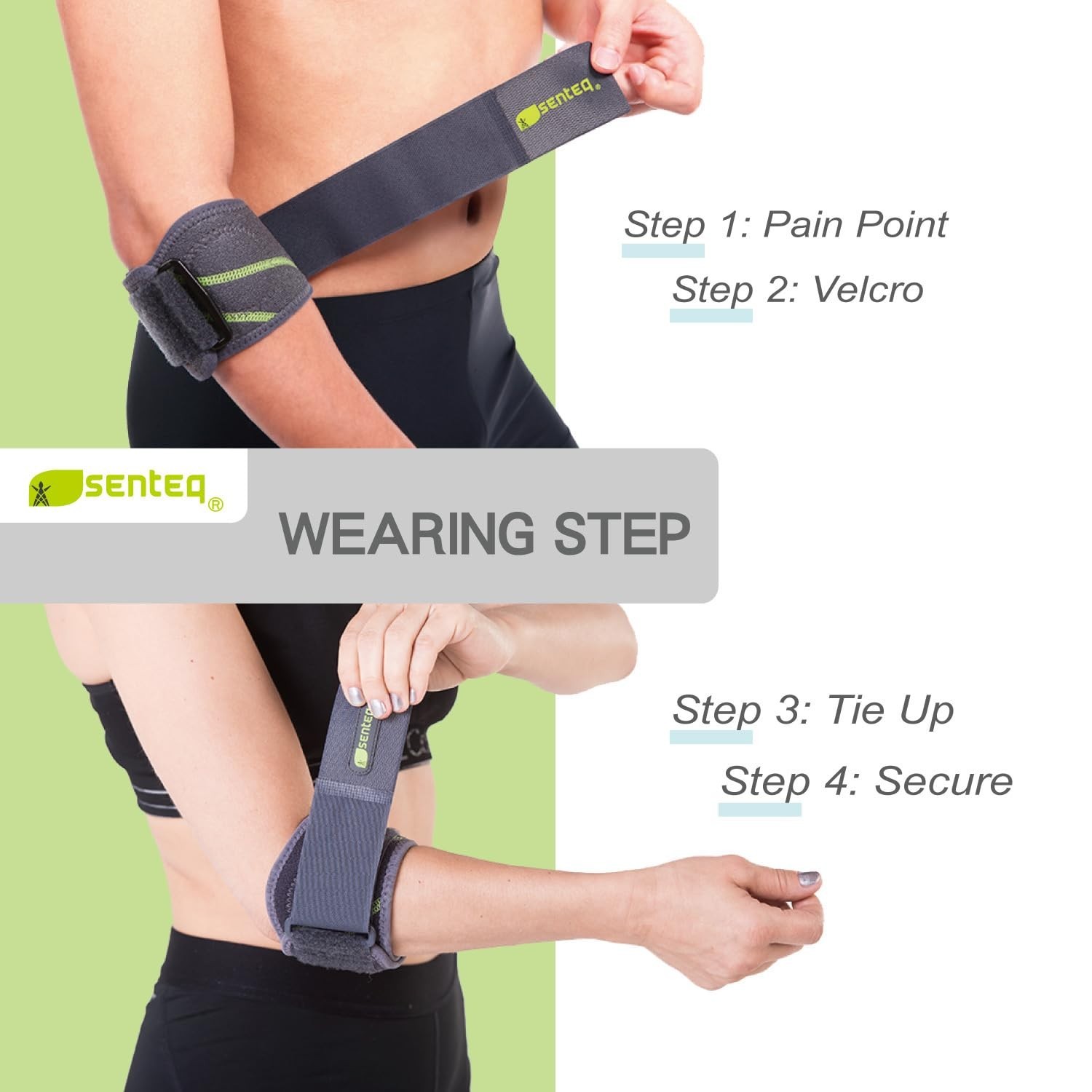Tennis Elbow Brace with Adjustable Compression for Pain Relief