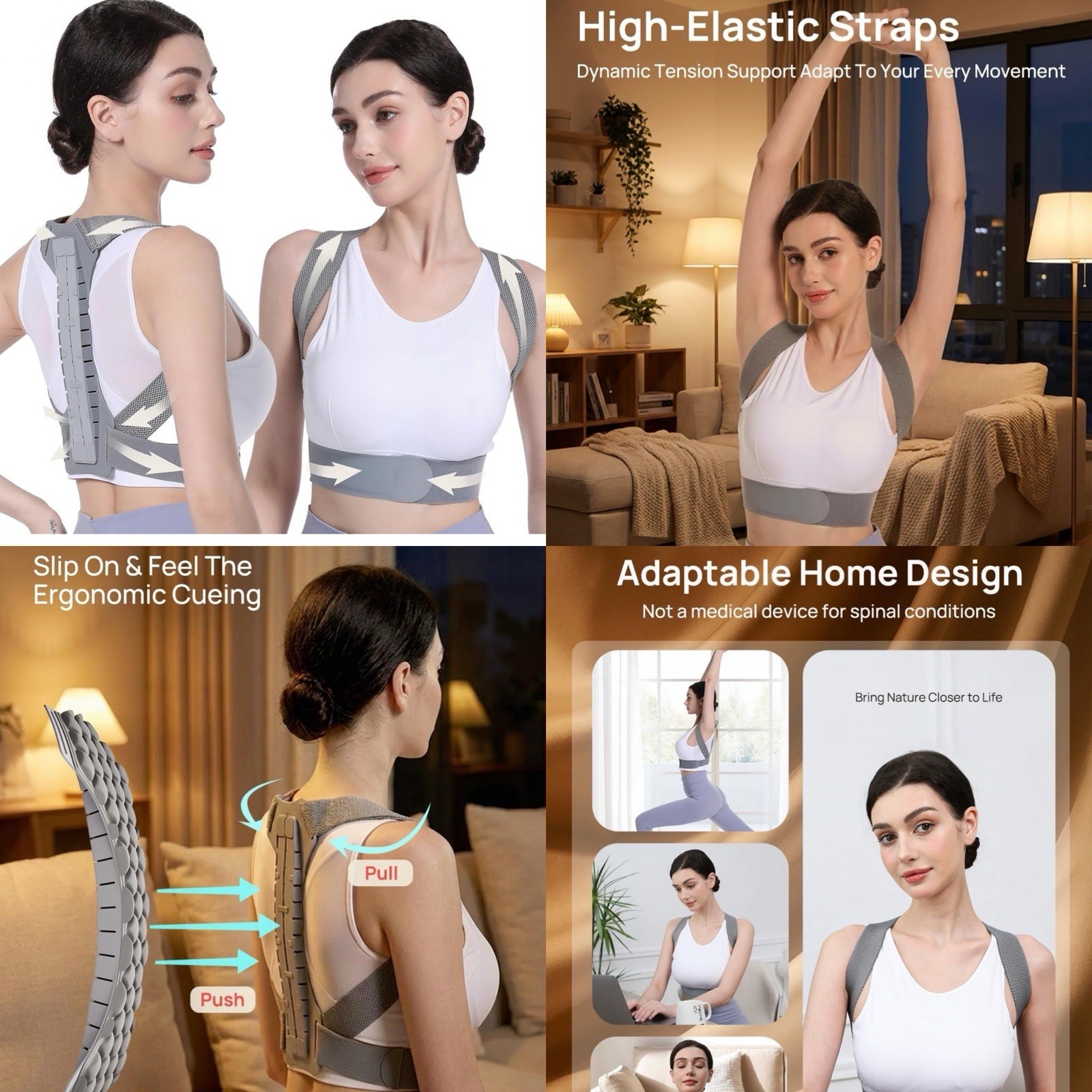 Upper Back Posture Corrector for Women Dual-Pressure System-Back Straightener