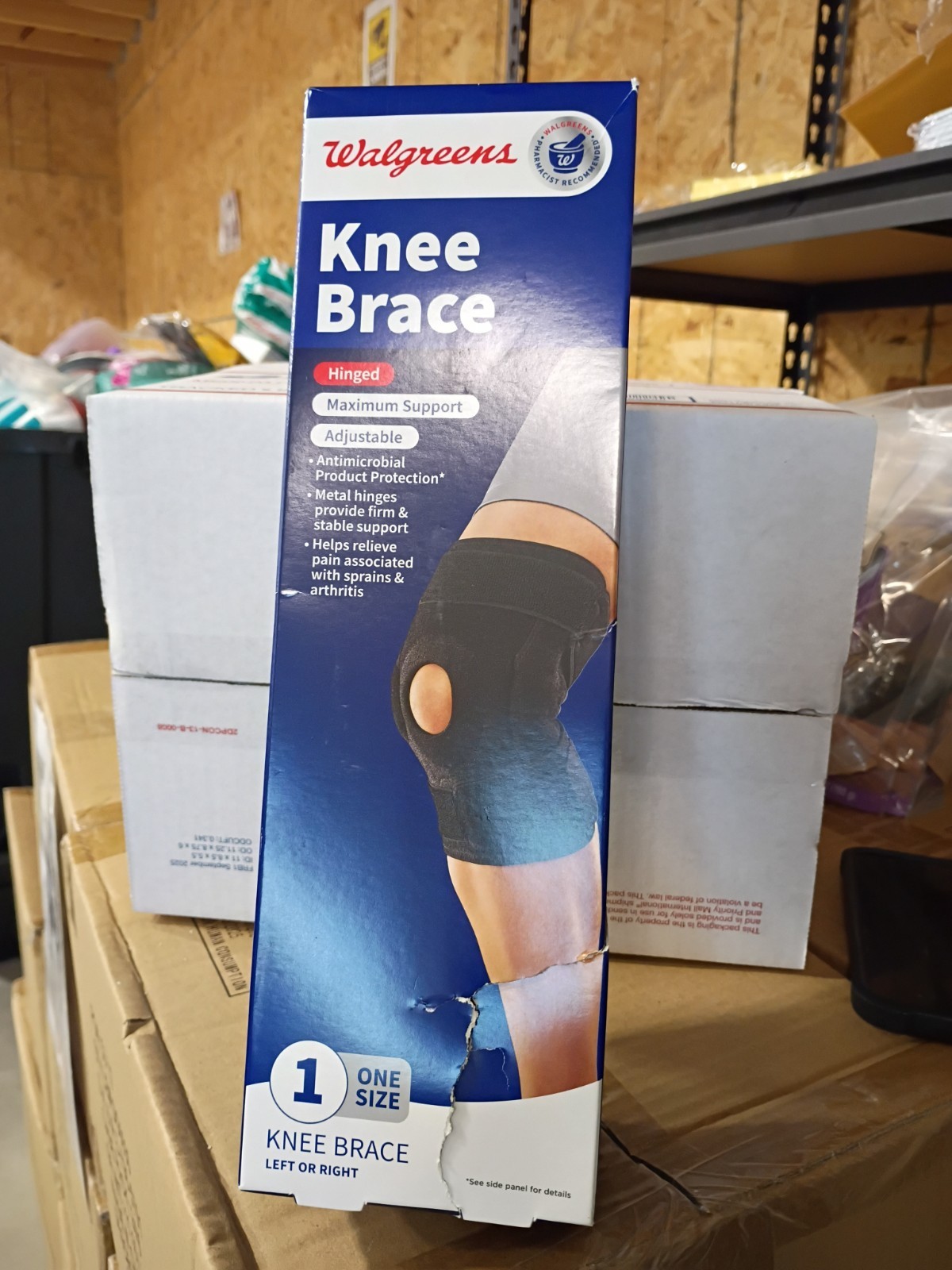 Walgreens Knee Brace Hinged Maximum Support Adjustable 1 Size Left OR Right