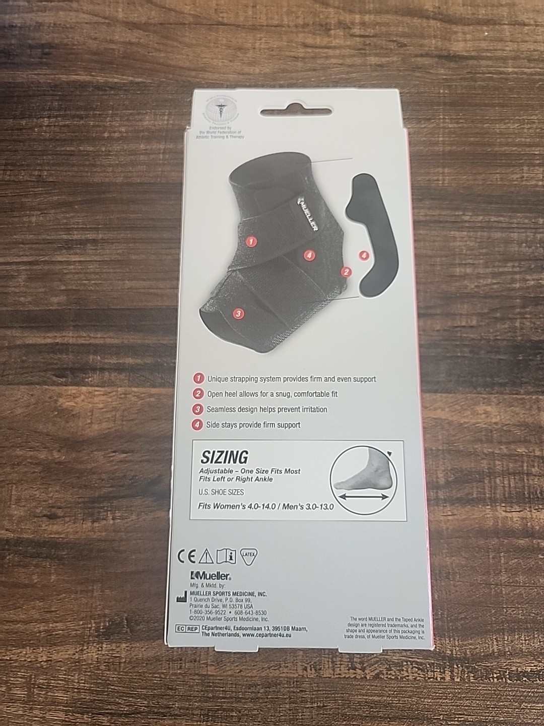 Mueller Adjustable Ankle Stabilizer Criss-cross strapping Black M3-13/W 4-14