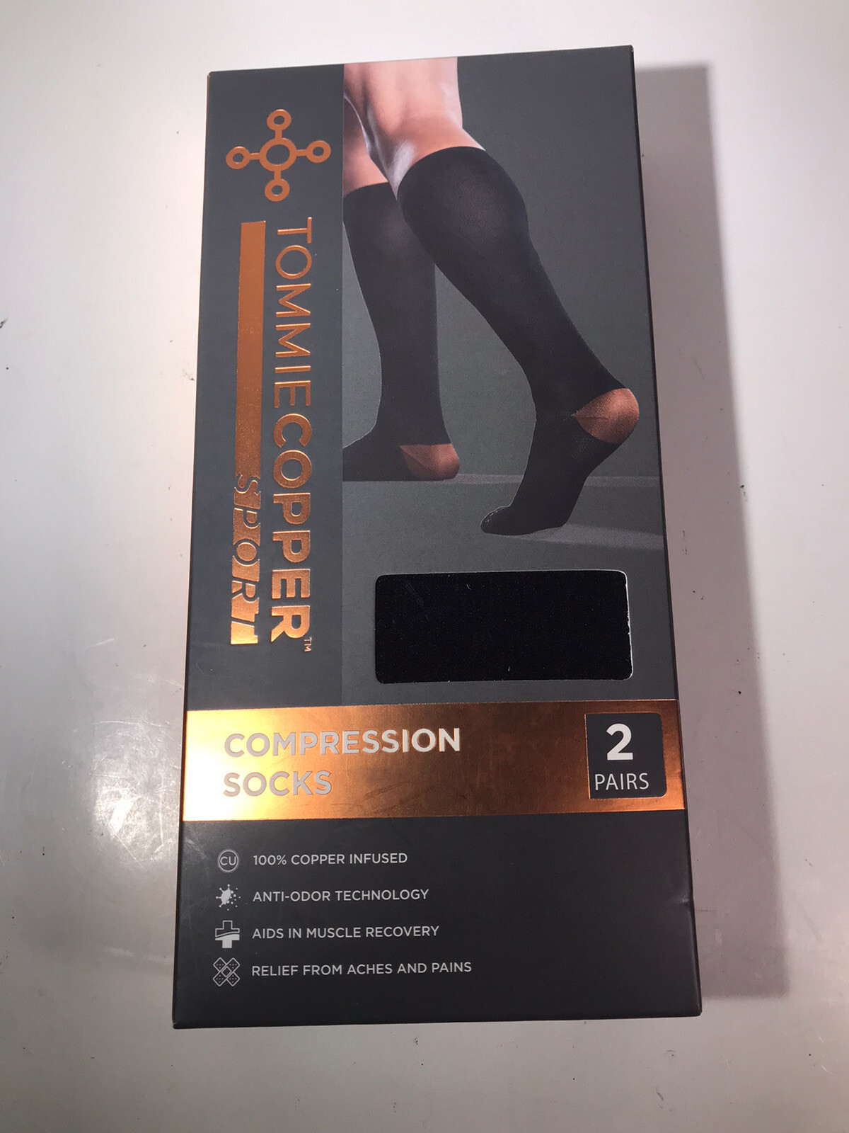 Tommie Copper Black Compression Socks 2 Pairs Size SM/MED – D19