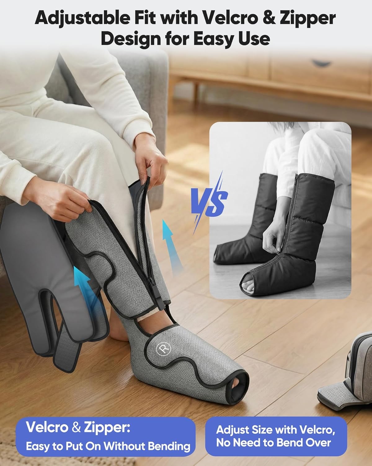 BESTJEEF Air Compression Leg Massager with Heat : Foot and Calf Massager -no box