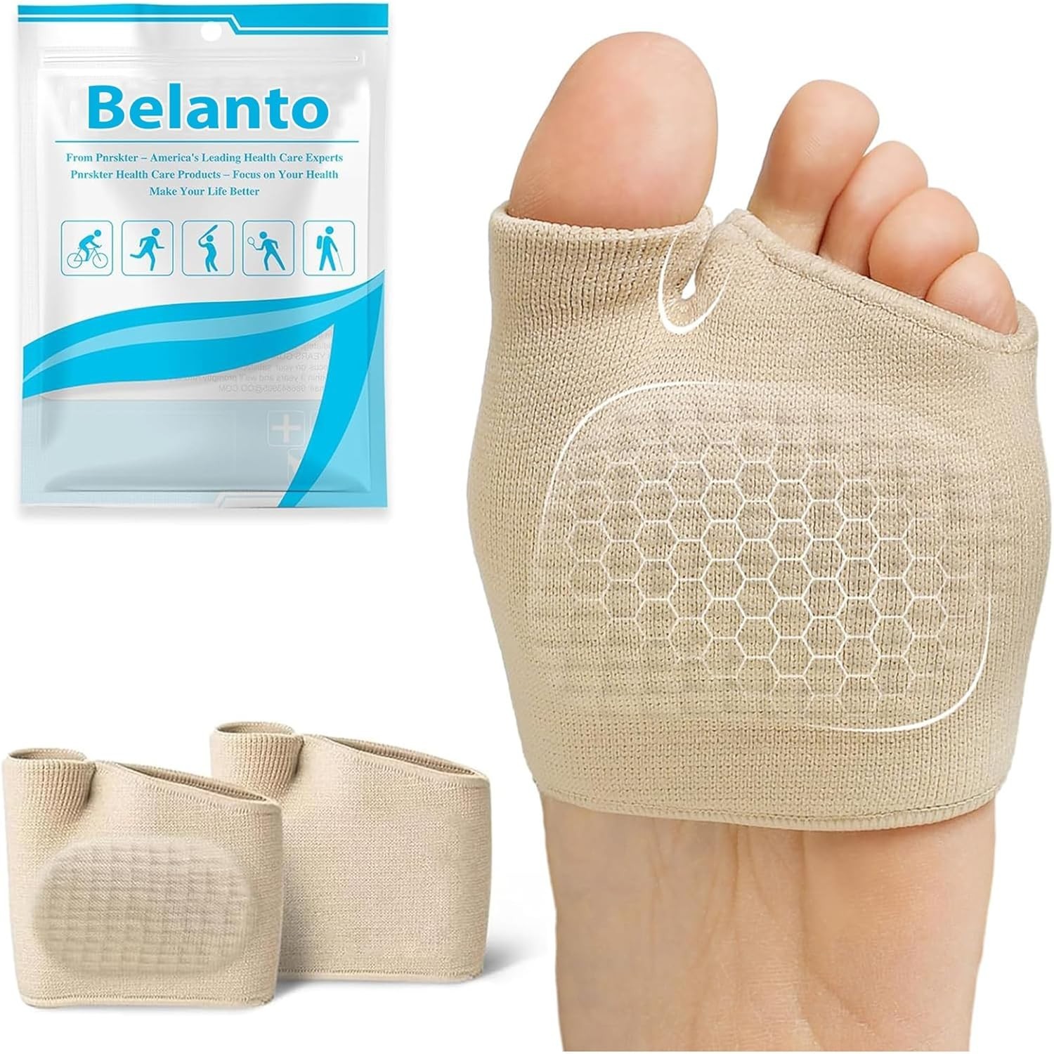 Metatarsal Pad for Women and Men, Forefoot Pad for Pain Relief, hallux valgus