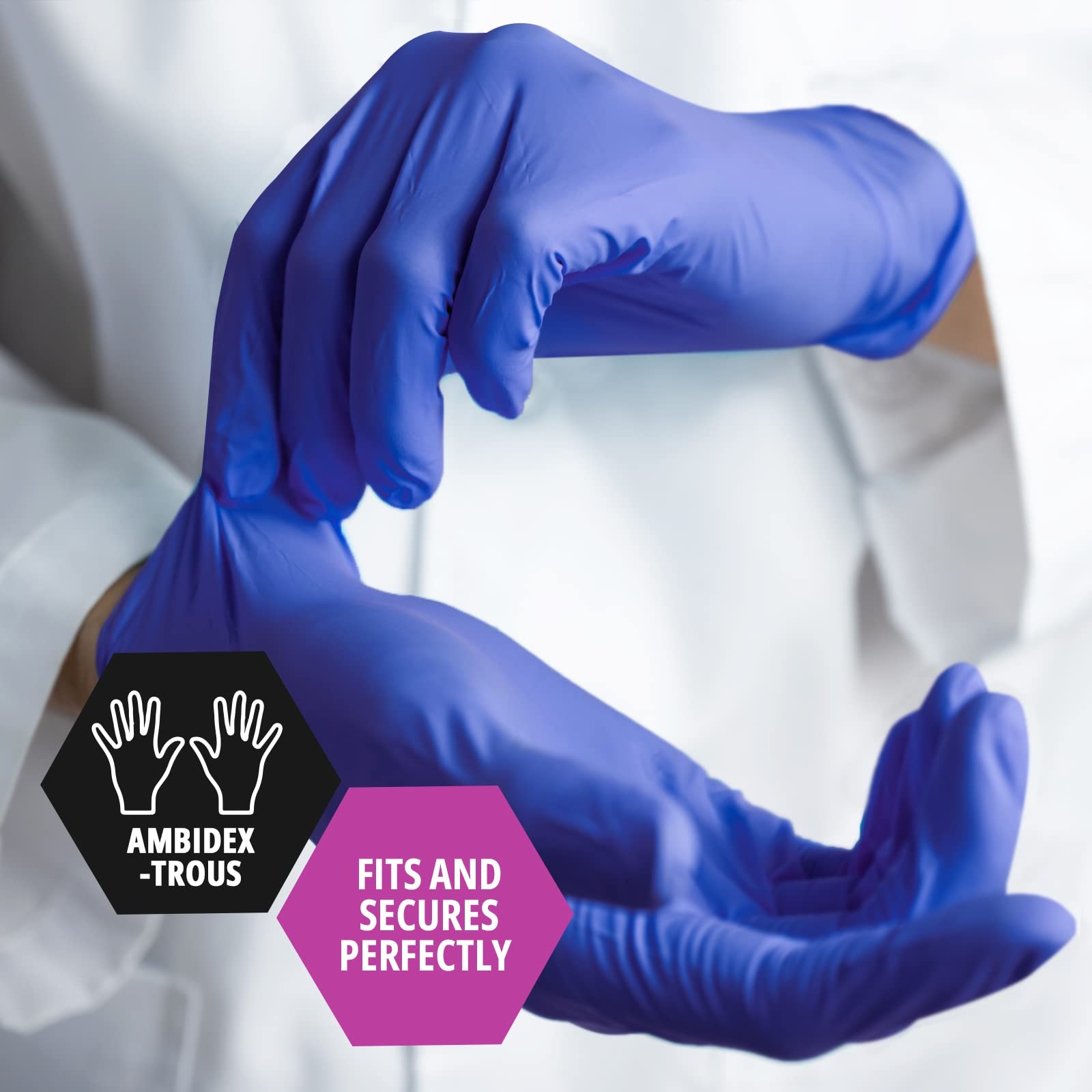 MED PRIDE Puncture-Resistant Nitrile Gloves for Medium (Pack of 50), Blue