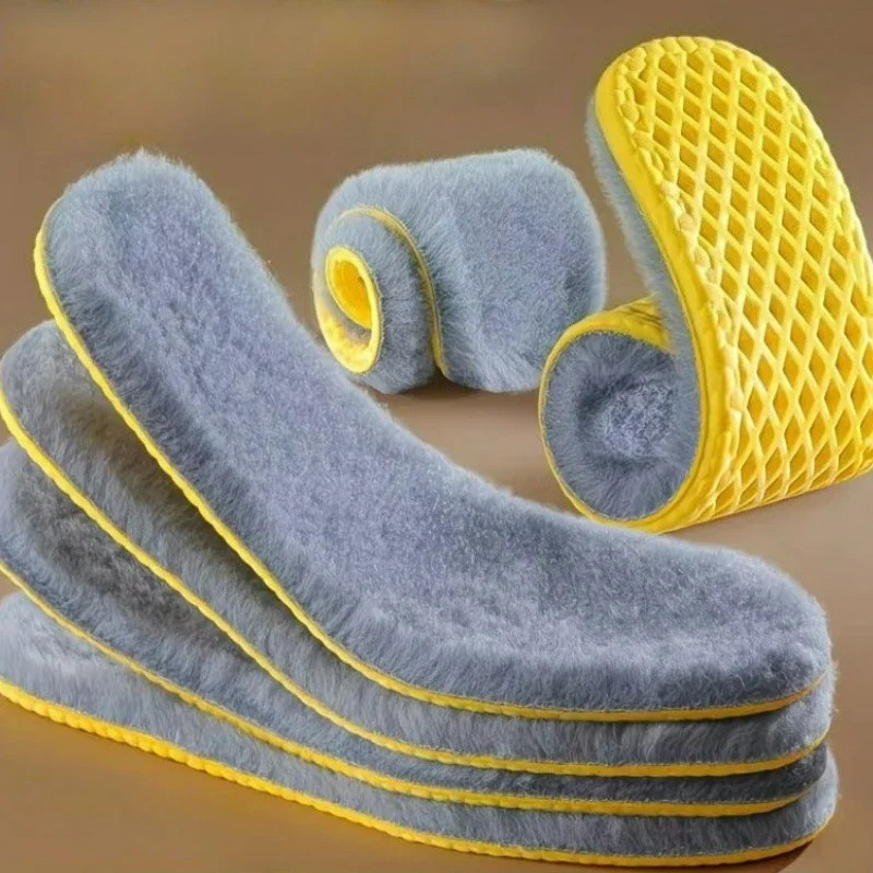 New Plush Warm Insoles for Men and Women Thickened with Plush Ultra Soft Sweat A