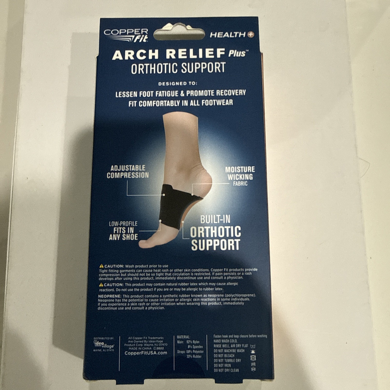 Arch Relief Plus Built-In Orthotic Support Black Copper Fit Health Unisex