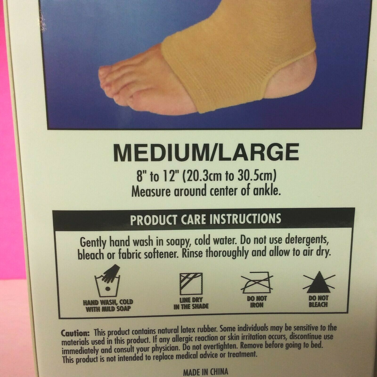 4 Pack Elastic Ankle Support Brace For Men Or Women New Medium/Large