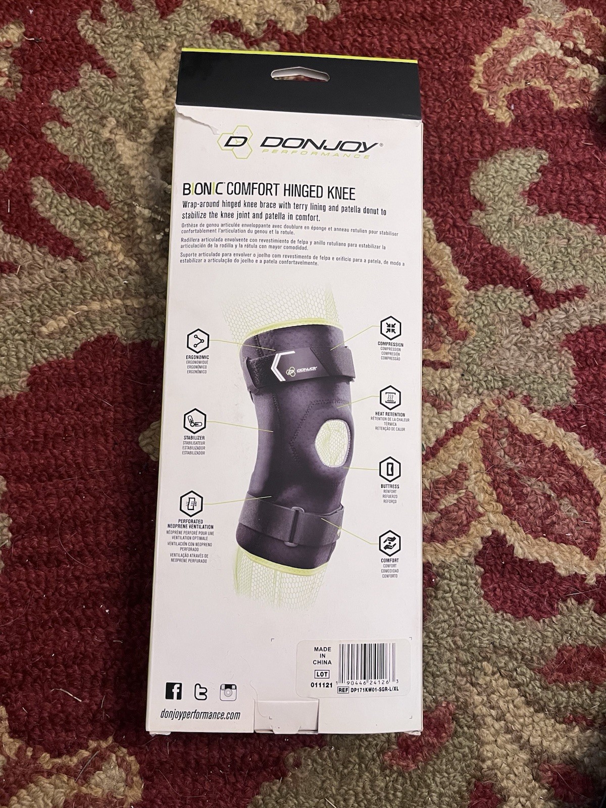 DonJoy Performance Bionic Comfort Bilateral Hinged Knee Wrap – L/XL