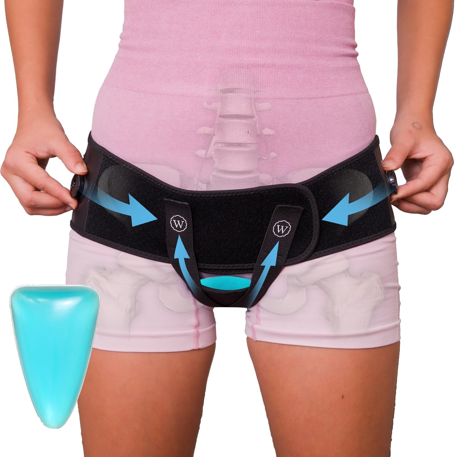 Pelvic Support Belt for Pregnancy and Postpartum, with Groin Straps and One G
