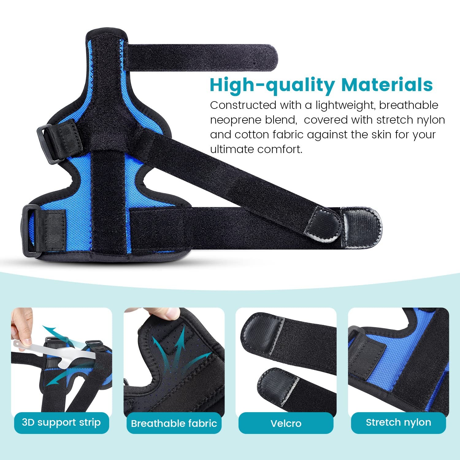DrFinger Thumb Spica Splint Brace fit Left & Right Hand, Trigger S/M, Blue