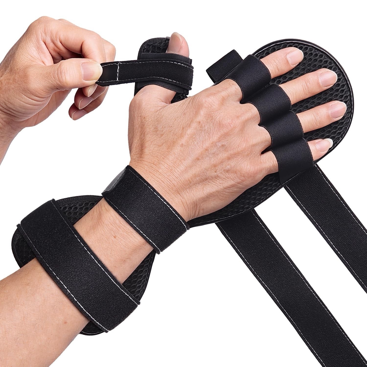 Stroke Hand Brace Splint for Straightening 5 Fingers Prevent Curling Spasms