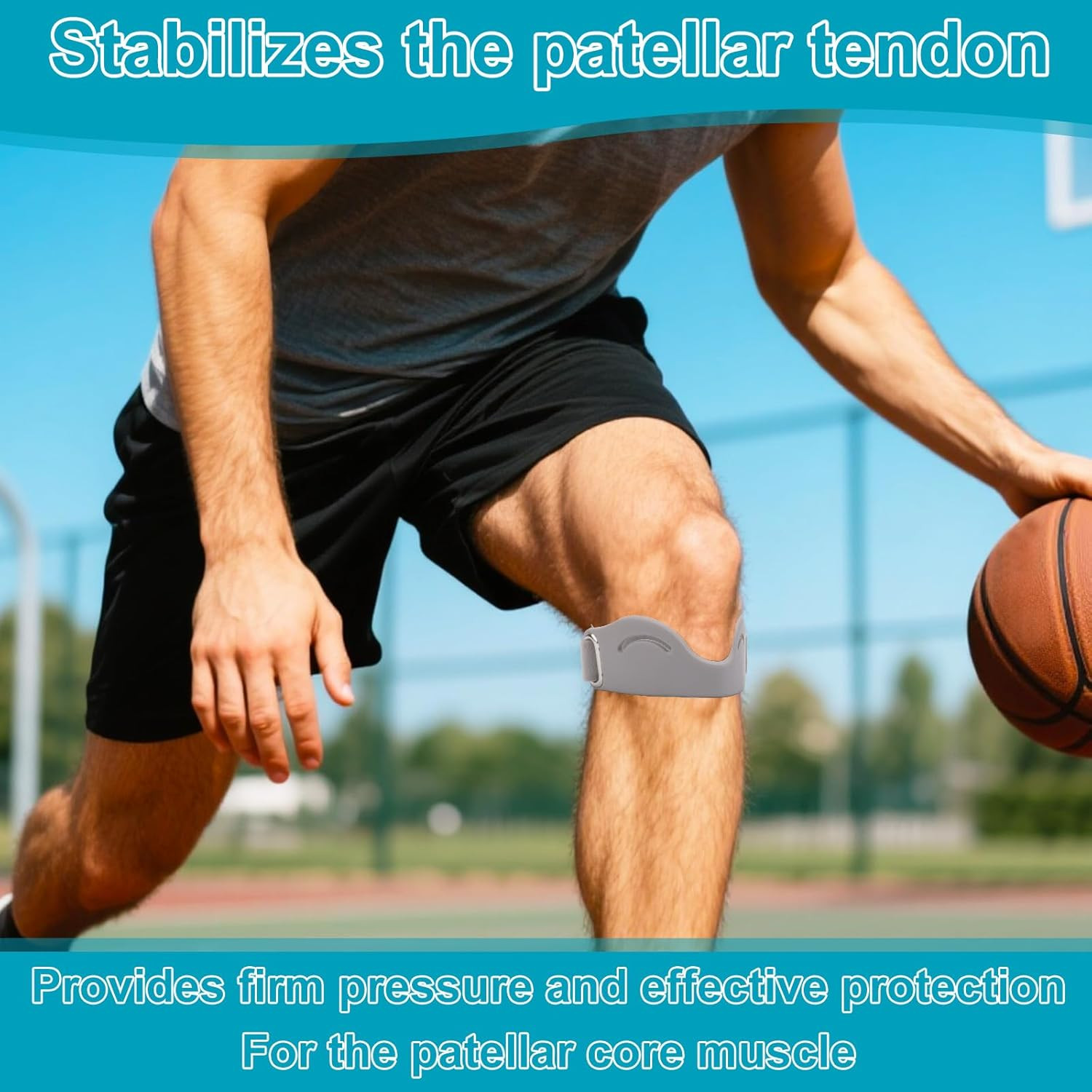 2pcs Knee Patellar Tendon Support Strap, Silicone Patella Tendon Support Stra…