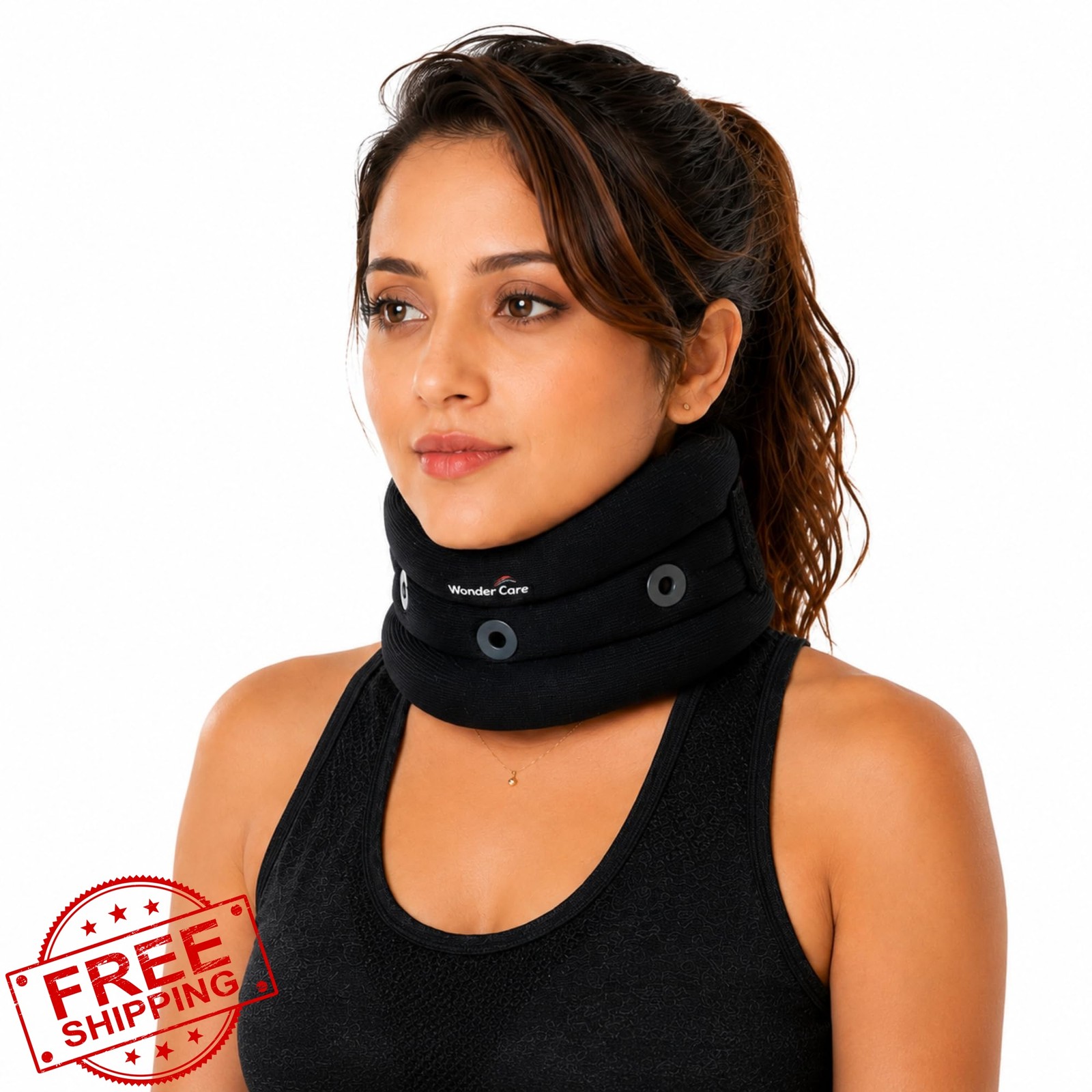 Wonder Care Black X-Large Neck Brace Sleeping Collar