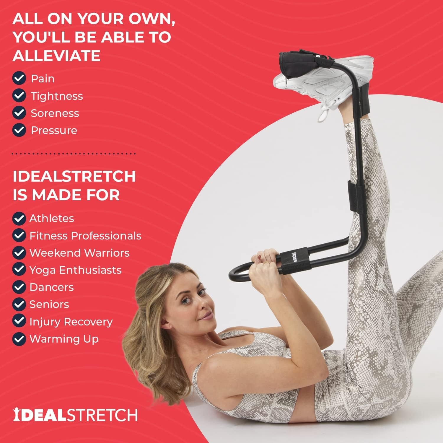 IdealStretch Original – Hamstring, Lower Back & Calf Stretcher – Knee Extensi…