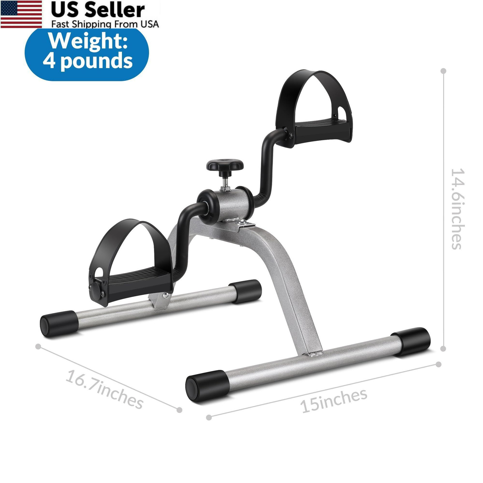 RYGEO Pedal Exerciser Mini Exercise Bike for Leg and Arm Grey-01, GREY