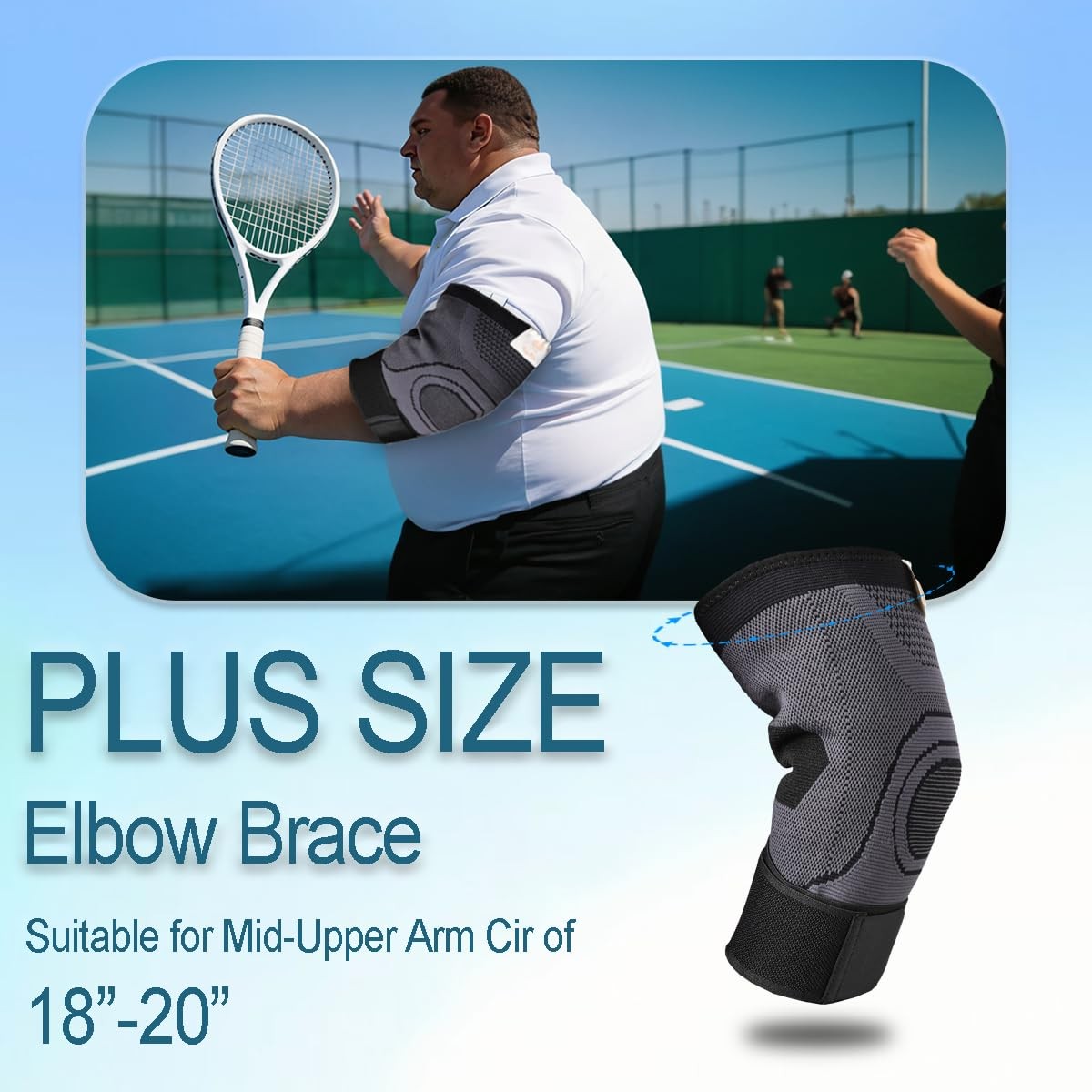 Plus Size Elbow Stabilizer Brace Tennis Relief Joint Pain Tendonitis Support