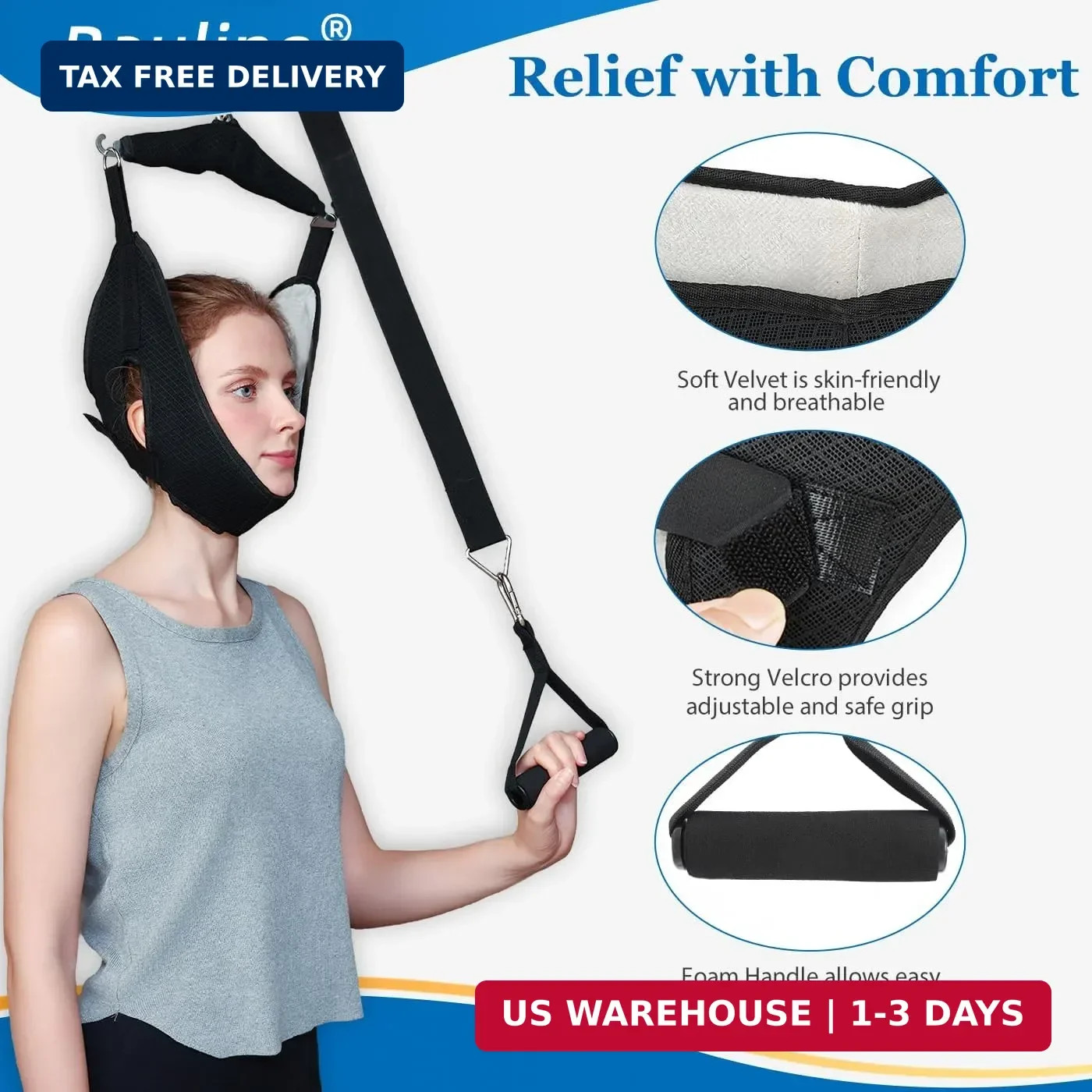 Cervical Neck Traction Device Over the Door – Hanging Neck Stretcher for Cervica