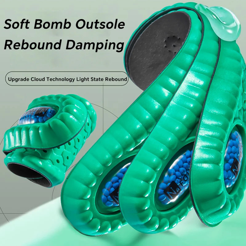 Sport Insoles Cowhide PU Air Cushion Shock Absorption Breathable Arch Support Or