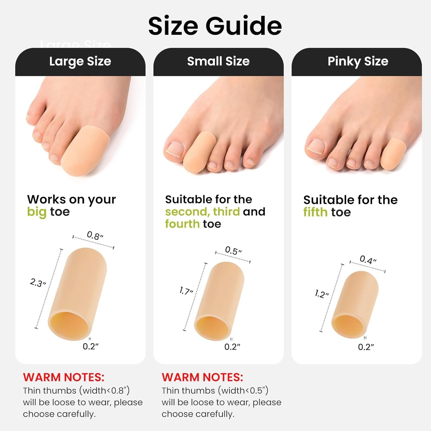 Adjustable Pinky Toe Caps – 8 Pcs Silicone Protectors for Running and Comfort