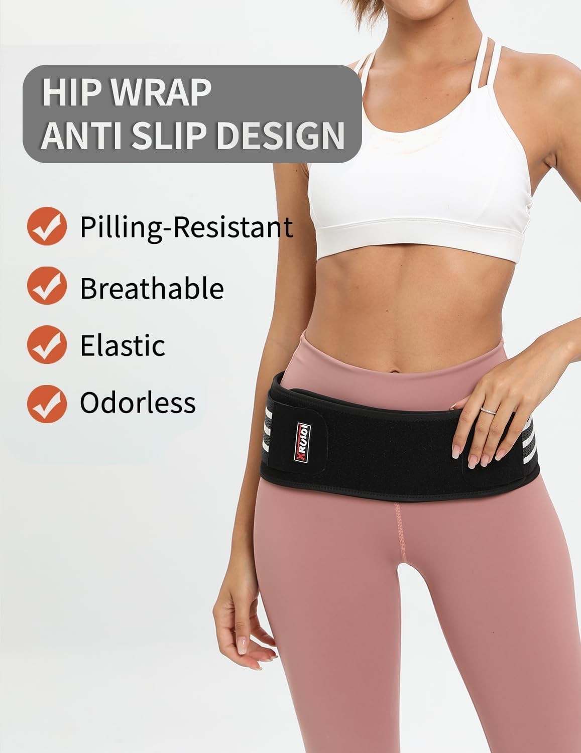 XRUIDI Sacroiliac SI Joint Hip Belt for Women and Men Lower Regular, Black