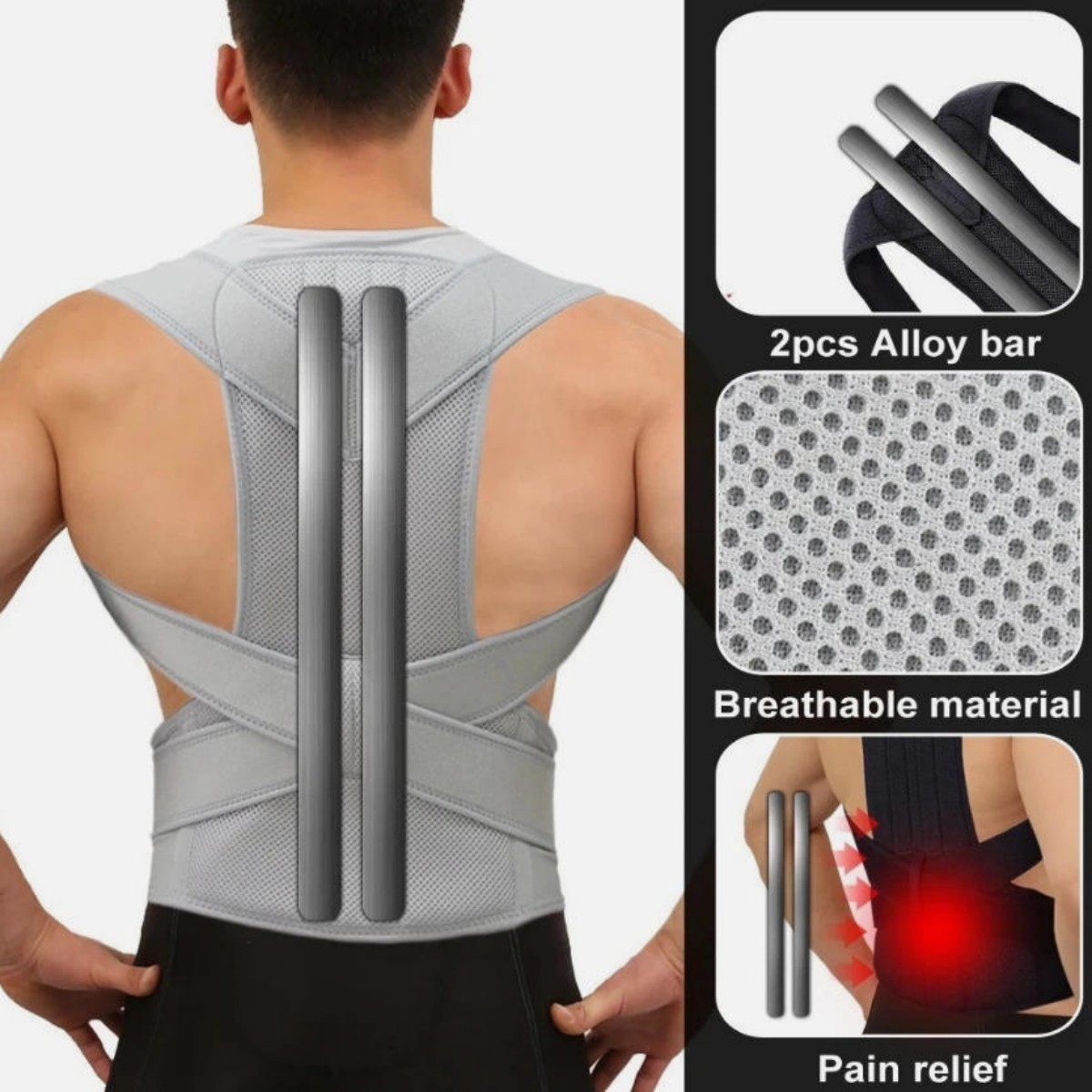 Adjustable Posture Corrector Low Back Support Shoulder Brace Belt for Men Women✅