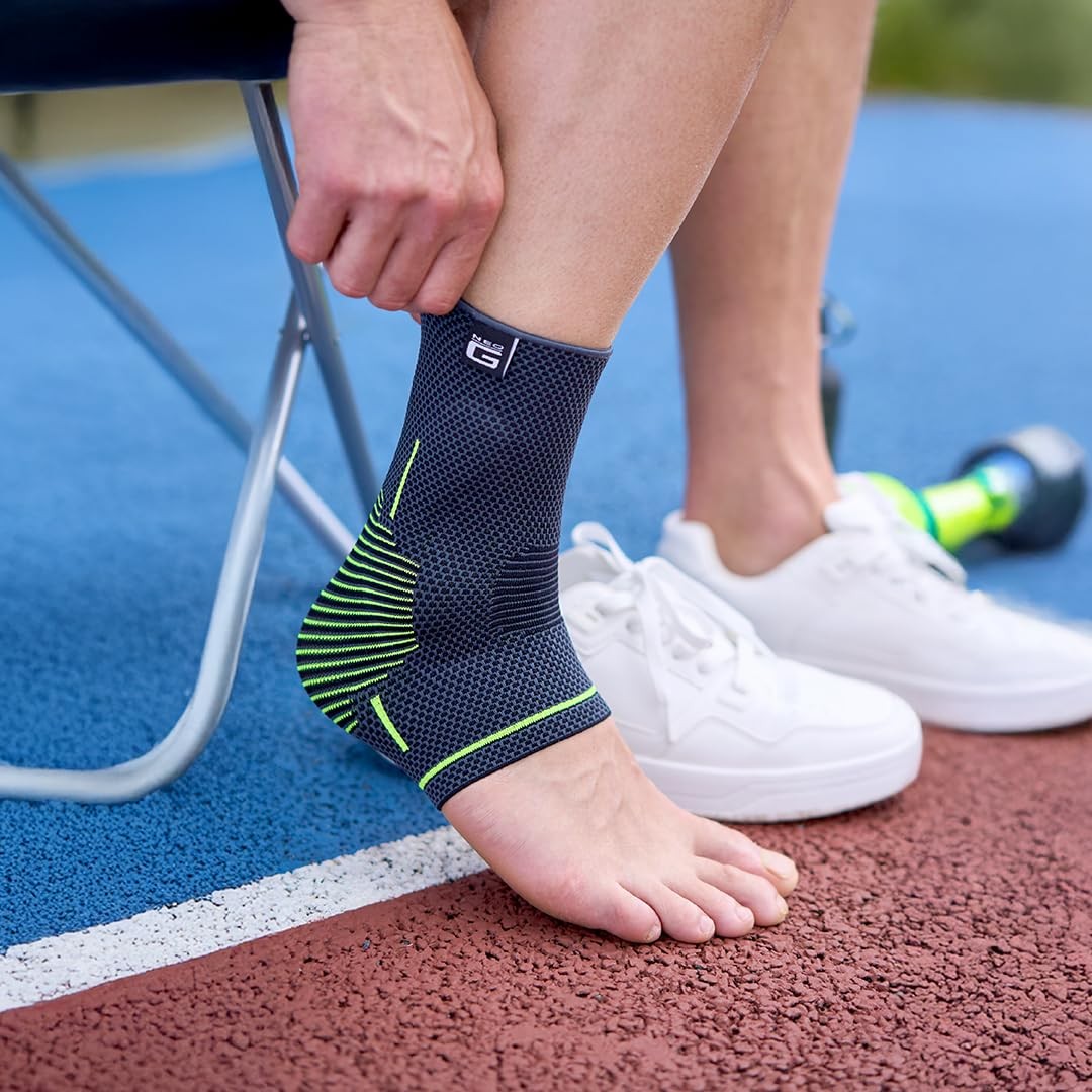 Neo-G Ankle Brace Ankle Compression Sleeve with Silicone Joint Cushions –