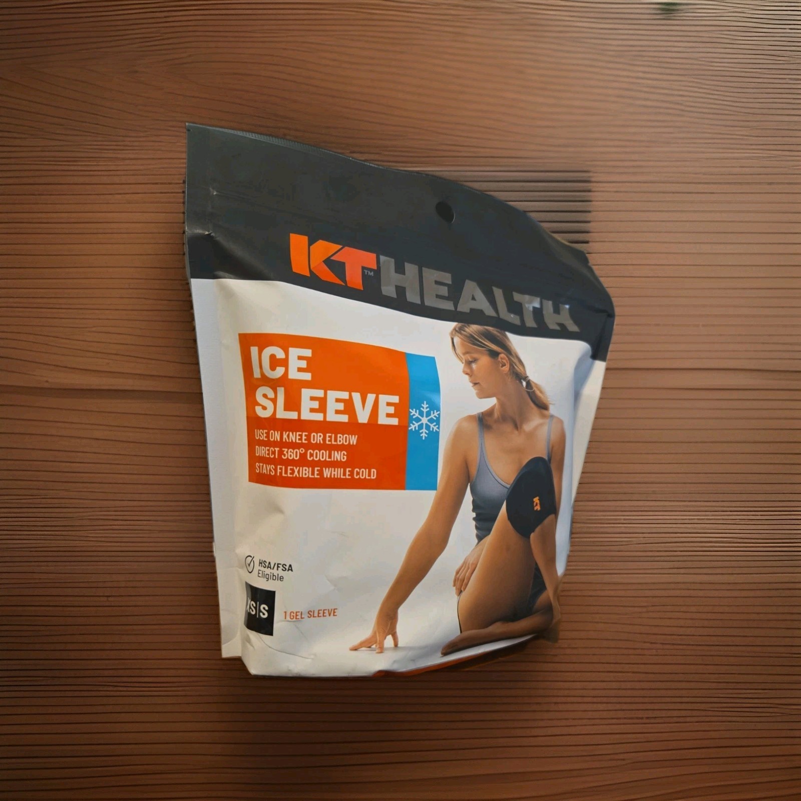 NEW KT Health Ice Gel Sleeve Cold Therapy 360 Cooling Knee Or Elbow, Size XS/S