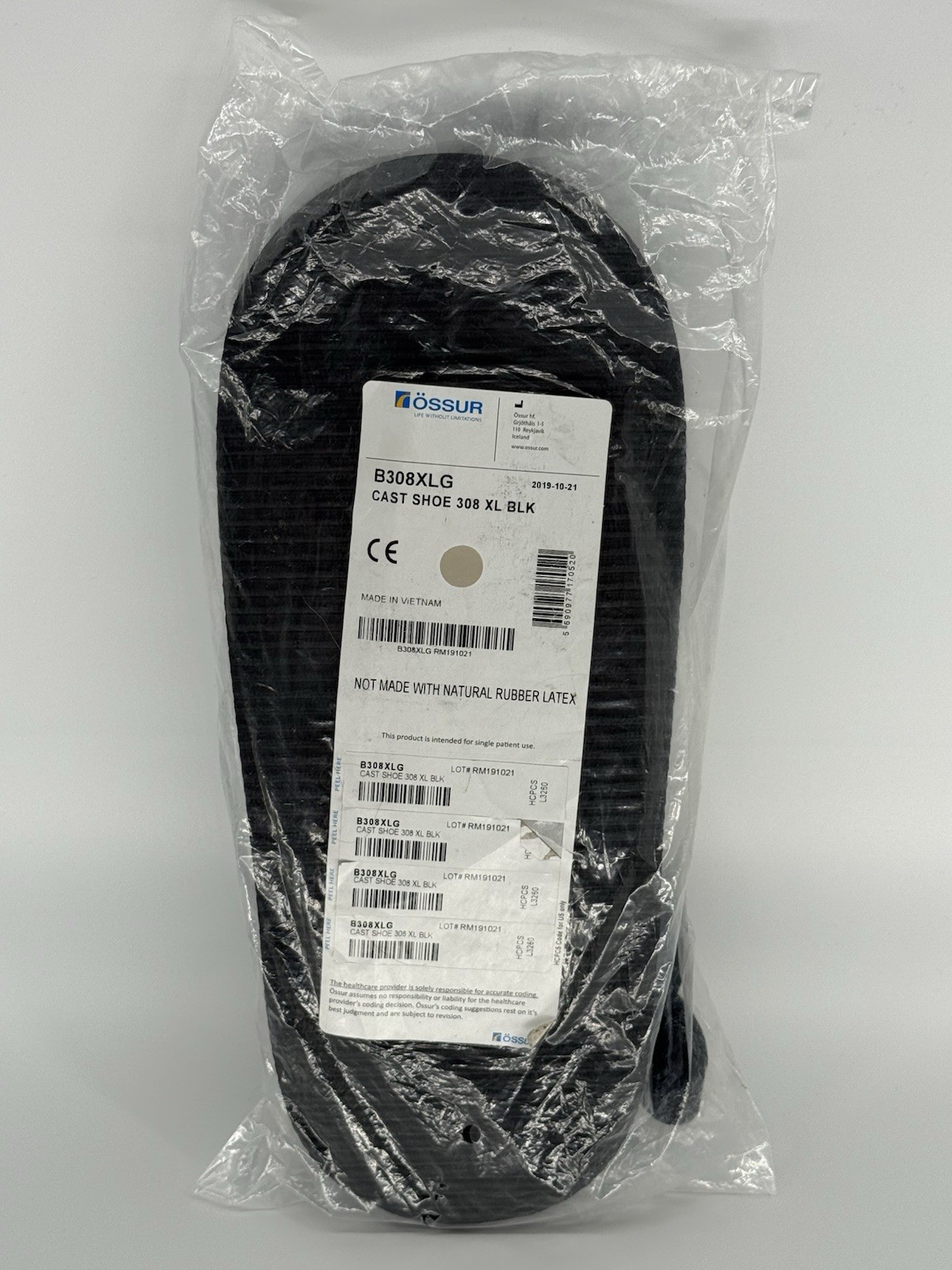 Ossur Canvas Rocker Bottom Cast Shoes Post-Op Recovery and Protection Size XL