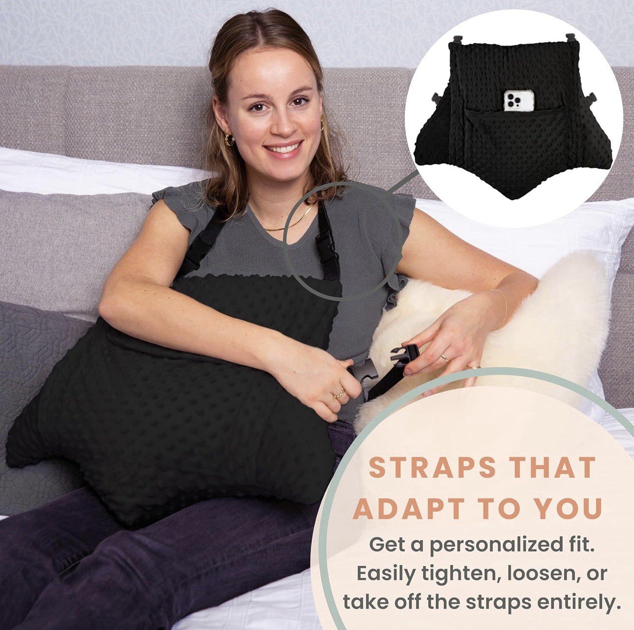 SALE Moyoama Hysterectomy Pillow, Black Post Surgery Recovery Abdominal Surgery