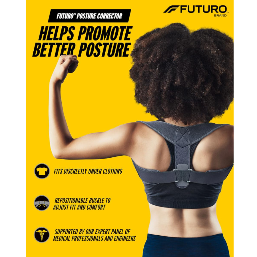 3M FUTURO Adjustable Posture Corrector Back Support Brace 46832 One Size