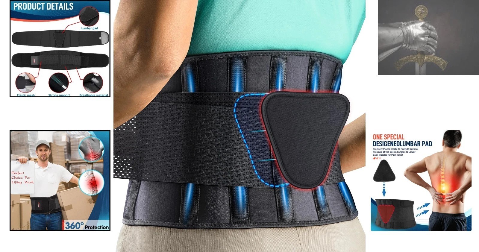 Adjustable Lumbar Support Back Brace – Pain Relief for Sciatica & Herniated Disc