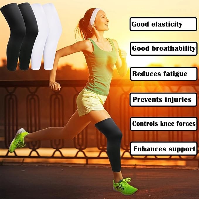 2 Pairs Leg Sleeves,Full Leg Compression Sleeve for Men Women,Long Knee Sleeve w