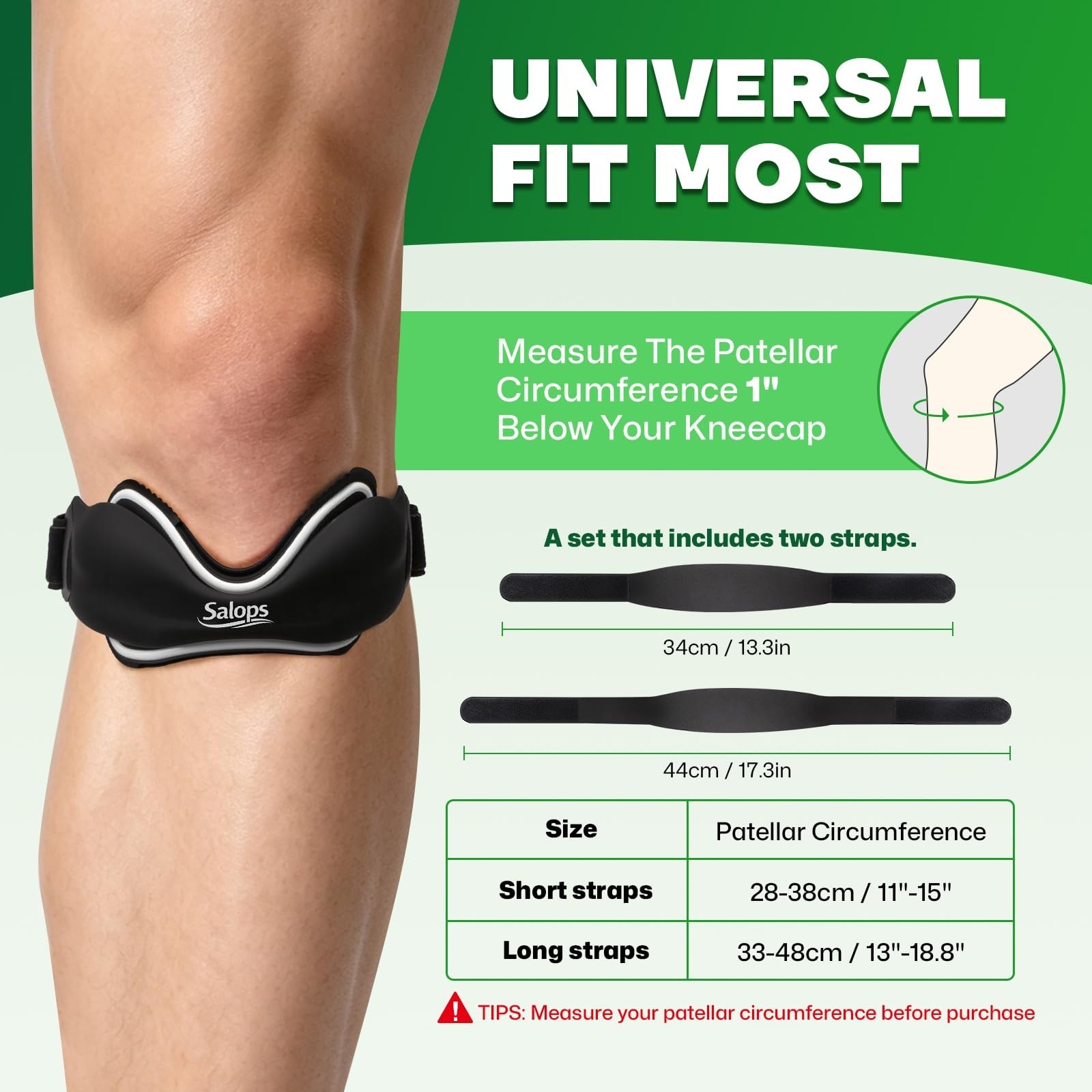 Adjustable Patellar Tendon Support Strap – Dual Pad Knee Brace for Pain Relief,