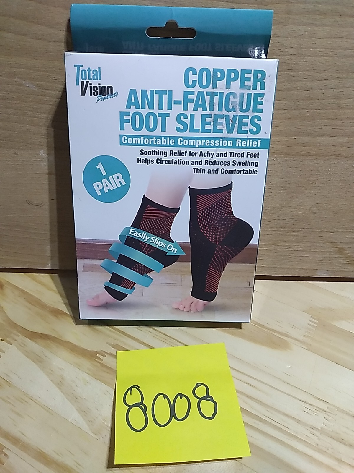 Sock Feet “Total Vision” Copper Anti Fatigue Foot Sleeves Size L-XL