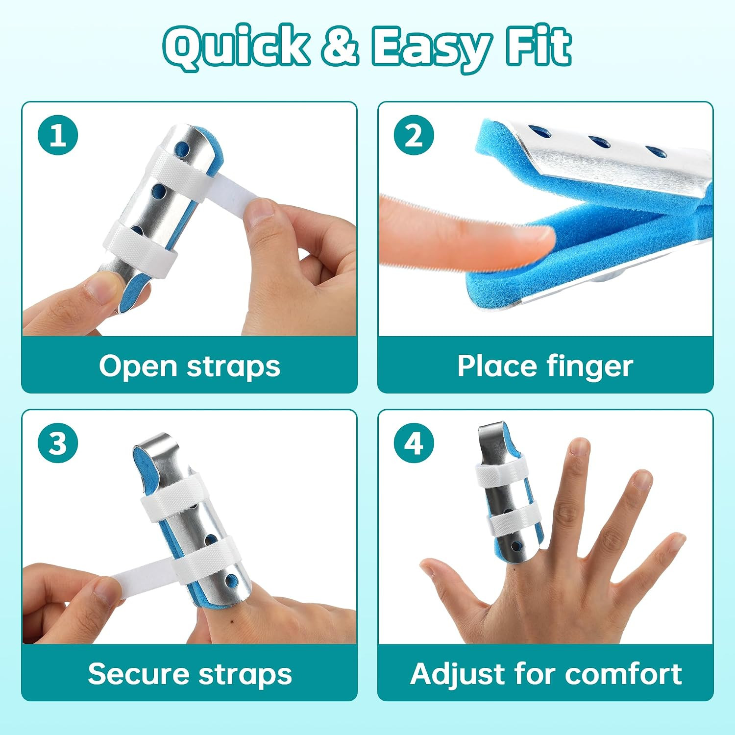 Finger Splint 3PCS – Support Brace for Injury, Joint Pain Relief, Immobilization