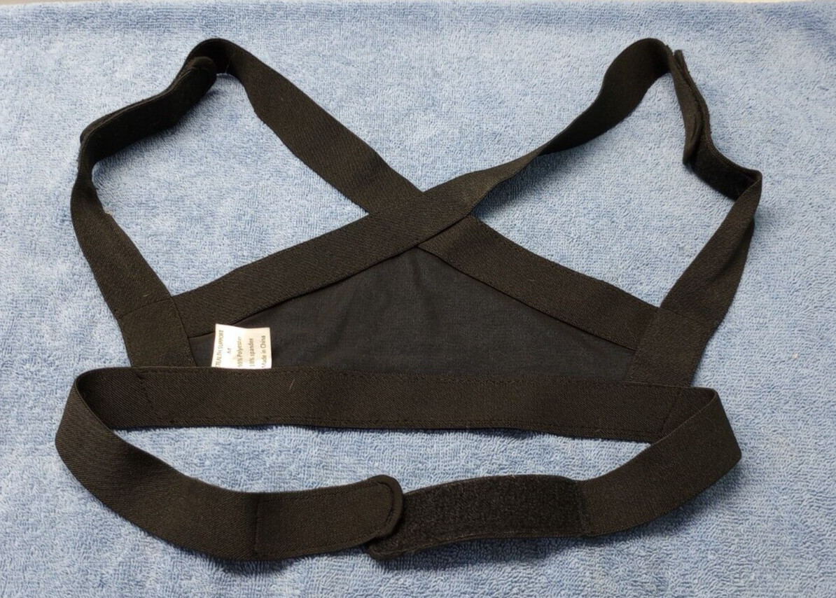 Stealth Support Upper Back and Shoulder Posture Support Brace Black Size Medium