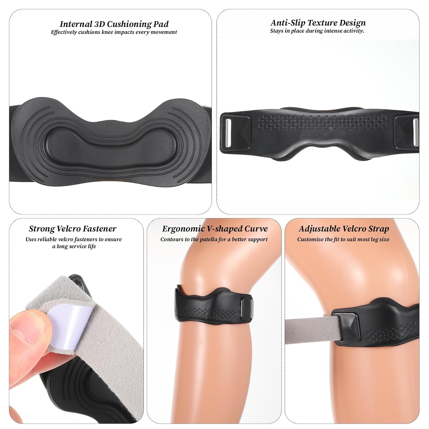 Patellar Tendon Support Strap for Women and Men Adjustable Knee Braces Band