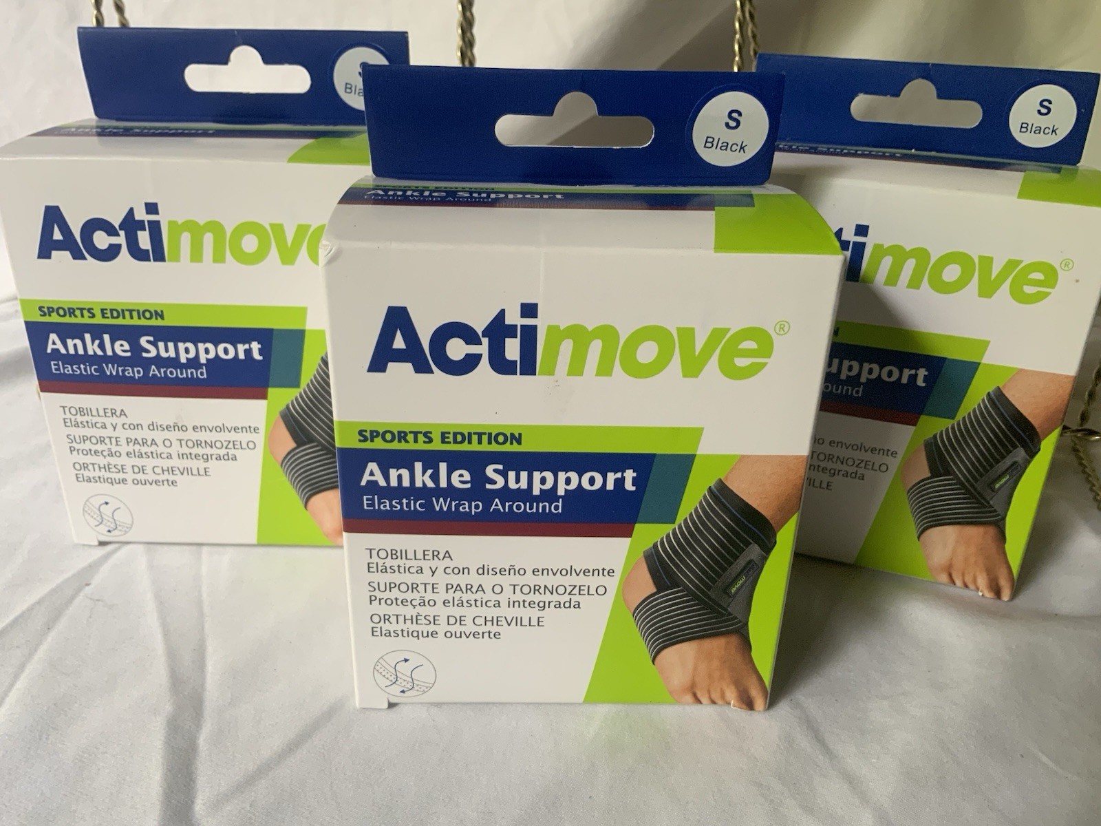 Actimove Ankle Support Elastic Wrap Around Black Small Set 3