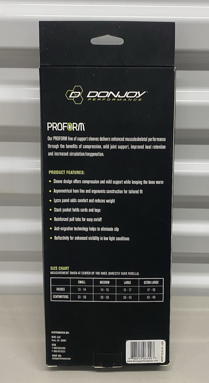 Donjoy Performance Proform 2MM Knee Sleeve Size Medium Brand NEW