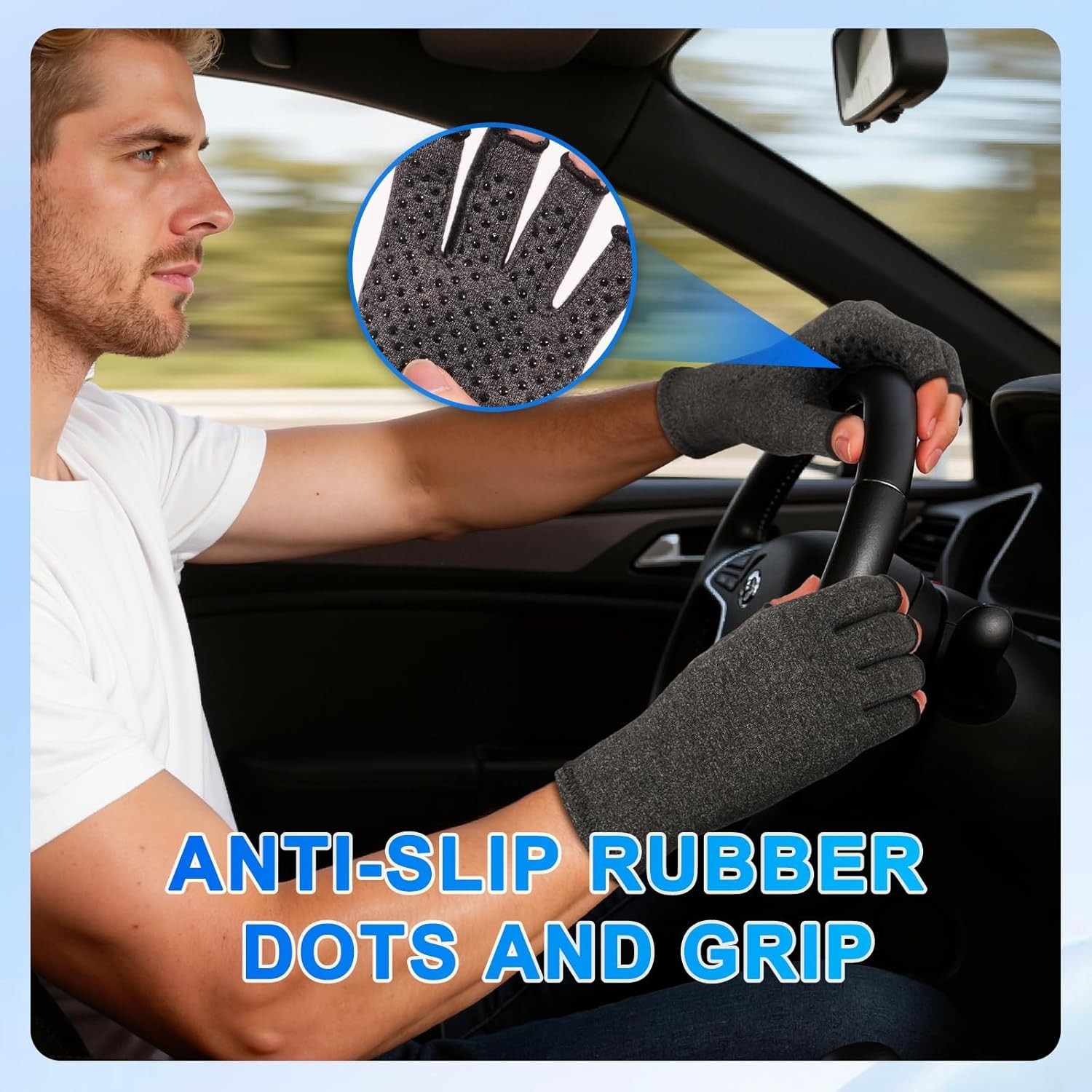 Unisex Compression Gloves for Arthritis – 2 Pairs, Medium Size, Anti-Slip Design