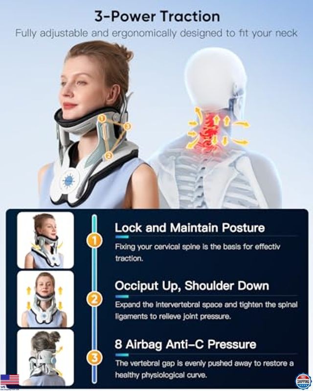 Cervical Neck Traction Device with Electric Pump for Pain Relief & Decompression
