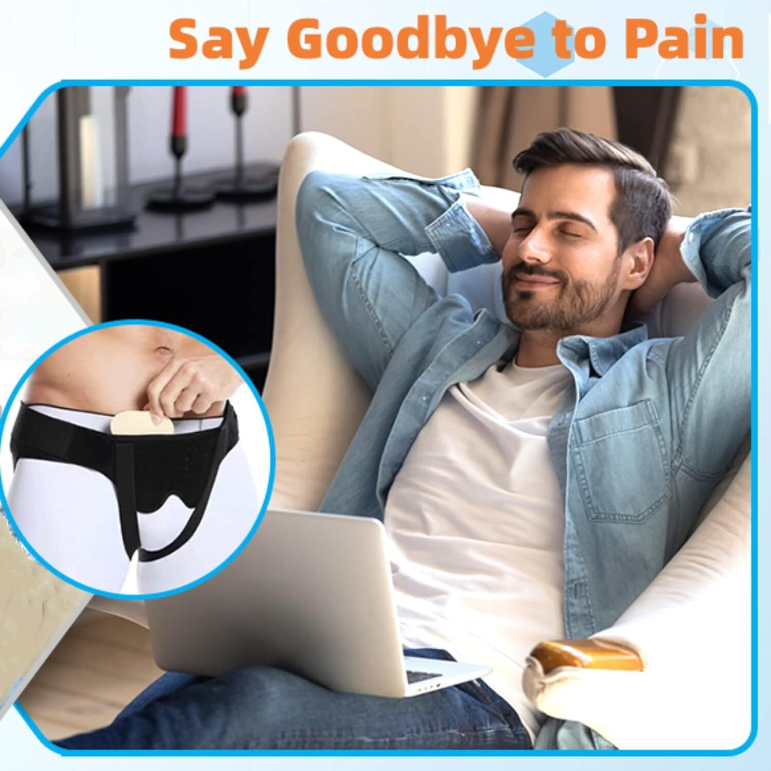 Men Inguinal Hernia Support Belt Double Groin Hernia Pain Relief Truss Brace US