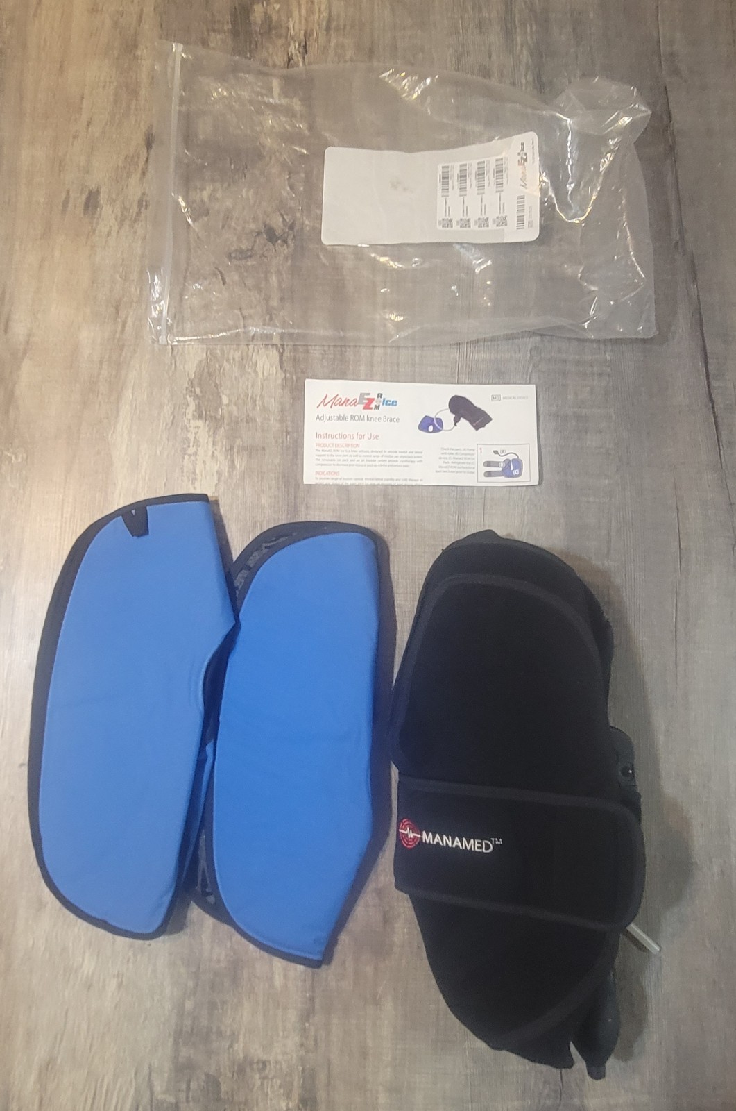 ManaMed EZ Rom Ice Knee Brace EZR001 L1833 Post-Op Adjustable w/Compression