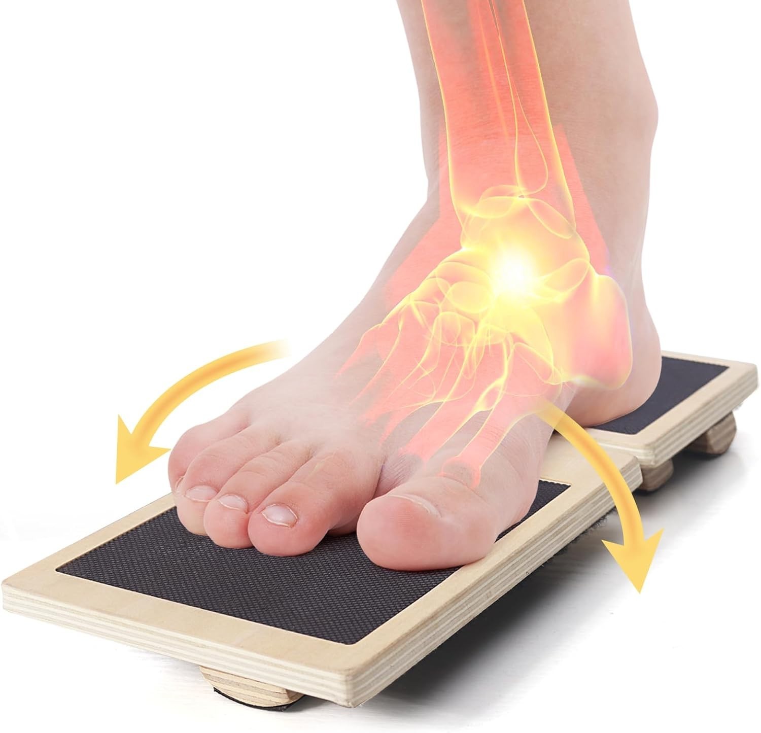 Ankle Foot Strengthener Exerciser for Sprained, Axis Board, Non-Slip Wood Wobble