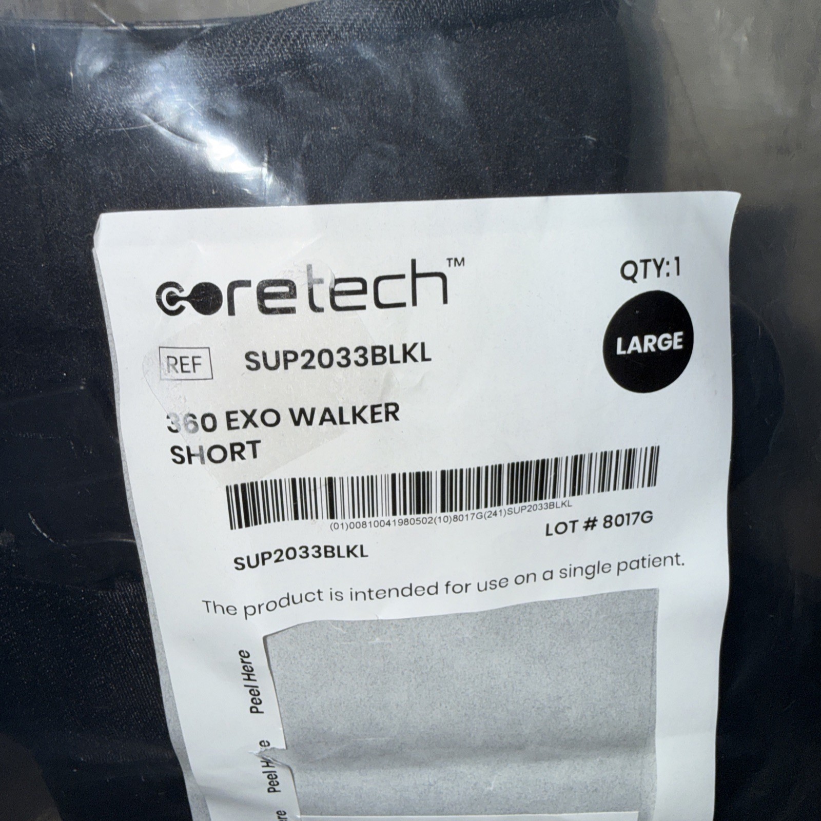 Coretech 360 Exo Walker Boot Short Size Large Black SUP2033BLKL