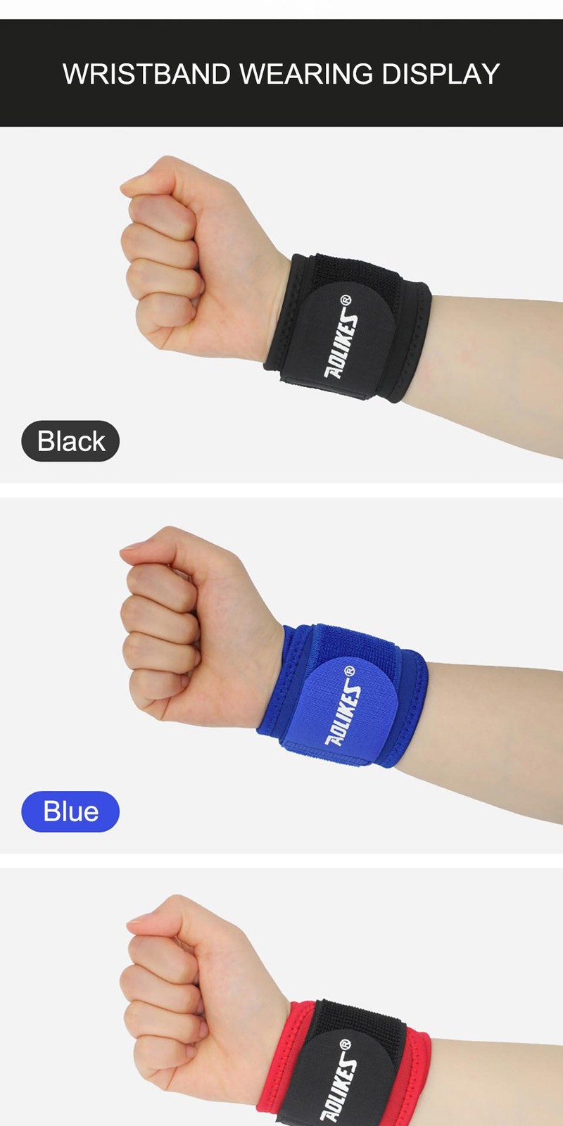 Aolikes 1pcs Wrist Compression Strap and Wrist Brace Sport Wrist Support for Fit