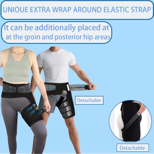 Thigh Compression Sleeve | Hip & Groin Wrap for Support | X-Large RIGHT LEG