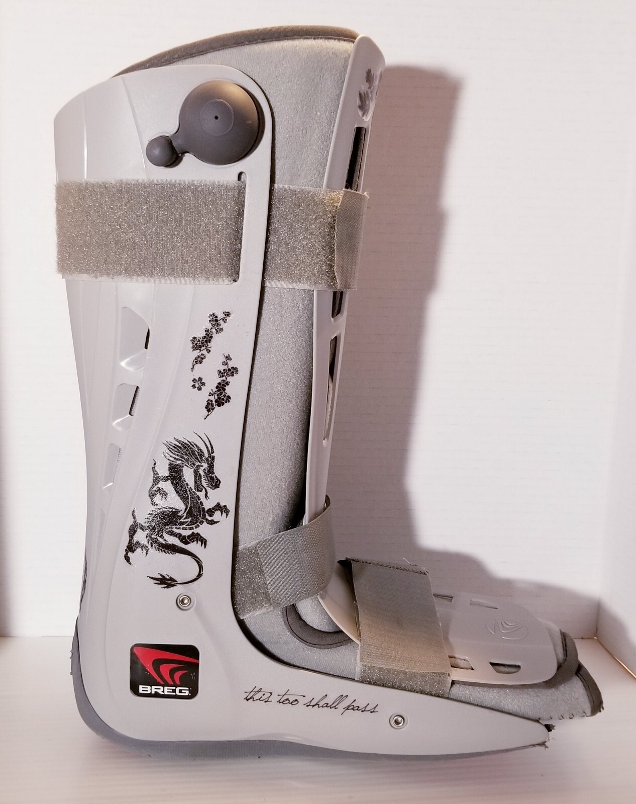 BREG Tall Full Shell 2 Strap Boot Brace Cast Size L Complete with Bag!