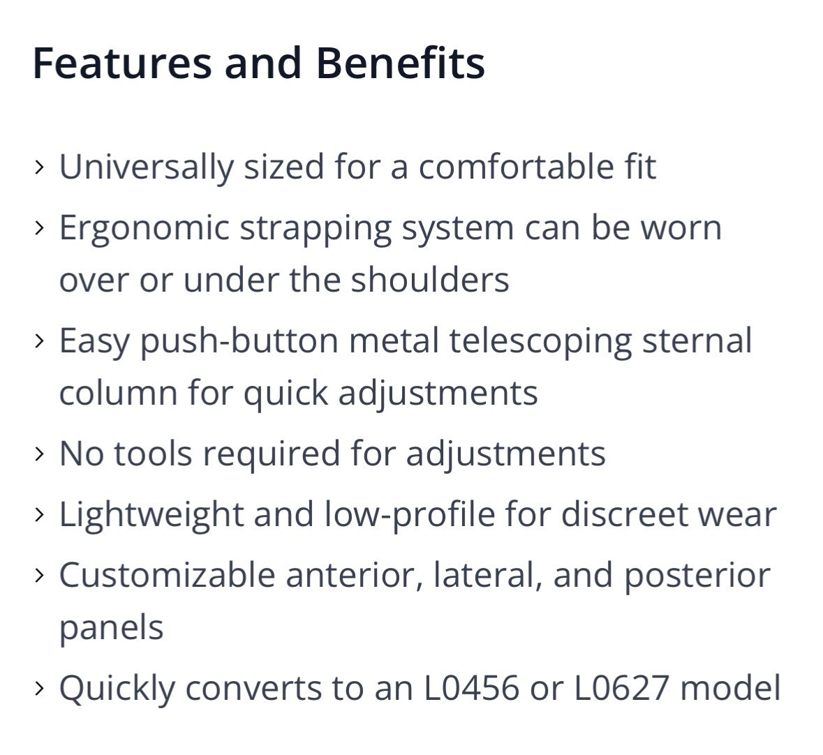 Ovation Universal Sizing Thoracic Lumbar Back Brace -TLSO 464 – NEW – FREE SHIP