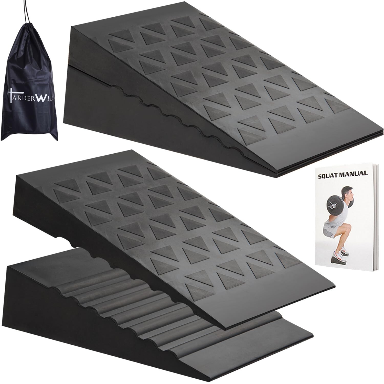 Squat Wedge Height Adjustable Slant Board for Heel Elevated Squats Calf Stret…